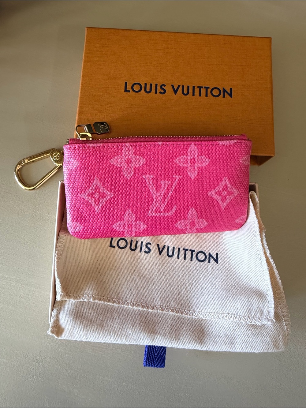 NEW Louis Vuitton Monogram Origine Key Pouch in Rose Ruban | Limited Edition - Picture 2 of 6